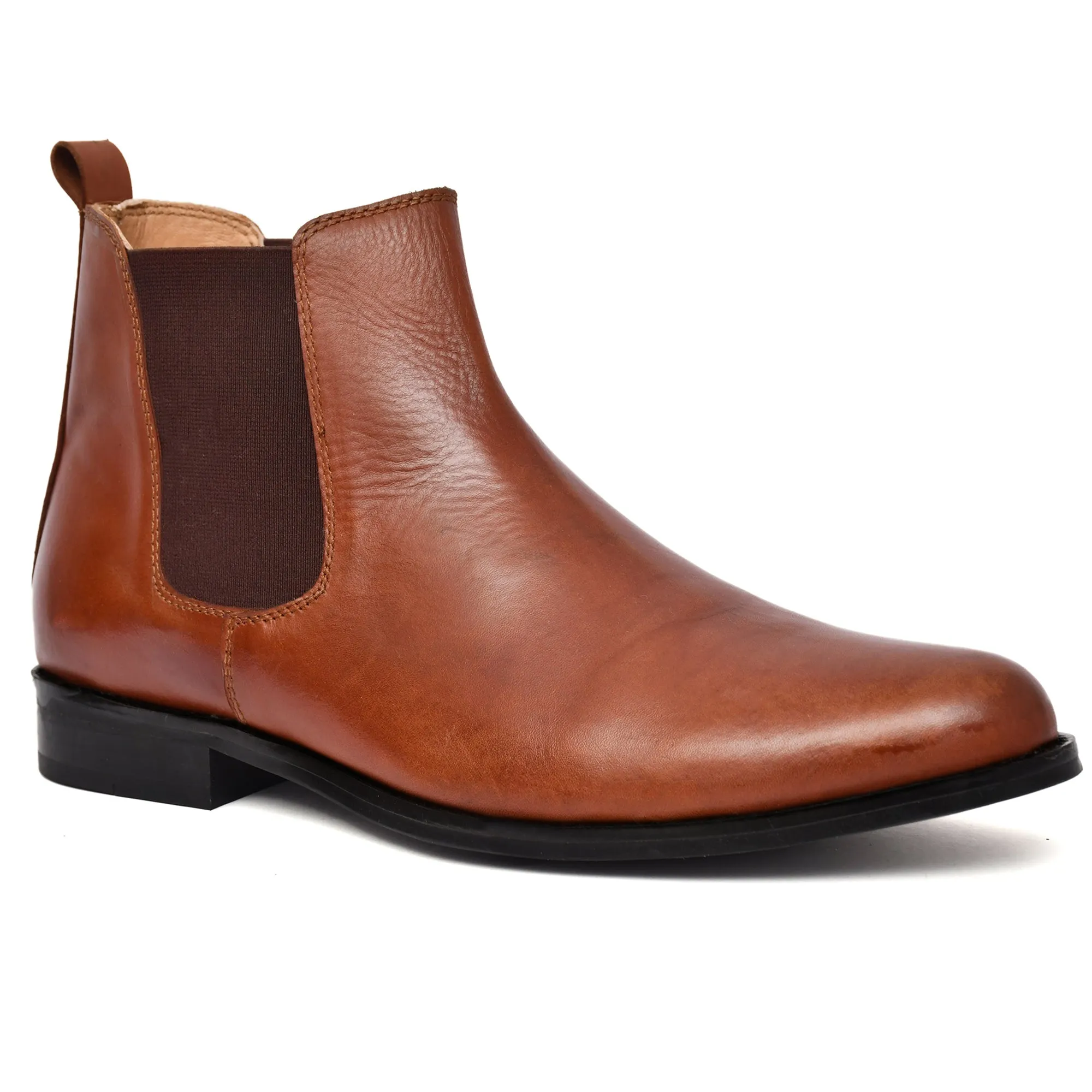 Dark Tan Leather Boots