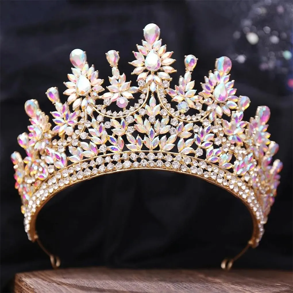 DBFBDTU Tiaras Crown For Bridal Women Wedding Diadem Party Hair Dress Jewelry Prom Diadem Tiaras Hair Accessories H219 Silver White