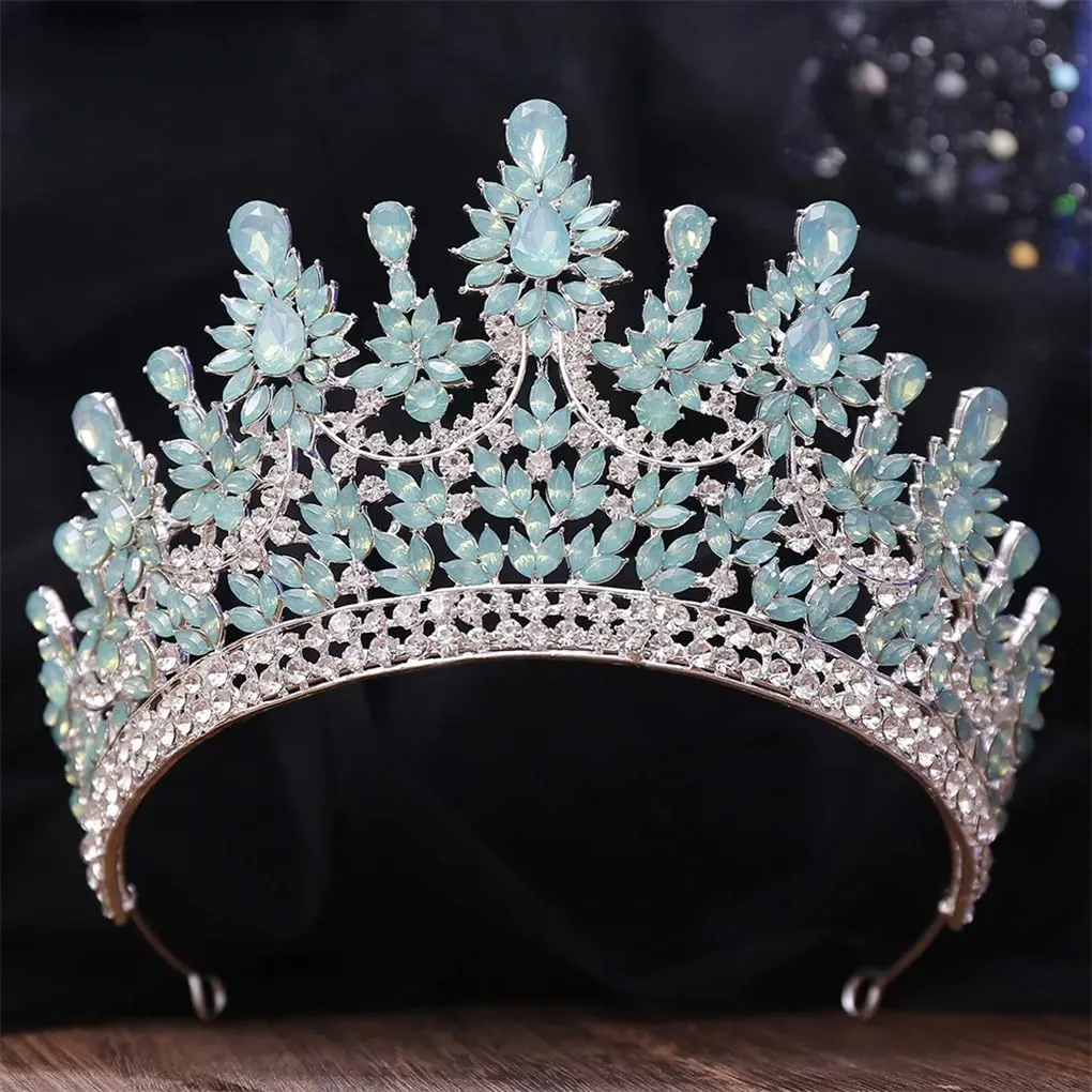 DBFBDTU Tiaras Crown For Bridal Women Wedding Diadem Party Hair Dress Jewelry Prom Diadem Tiaras Hair Accessories H219 Silver White