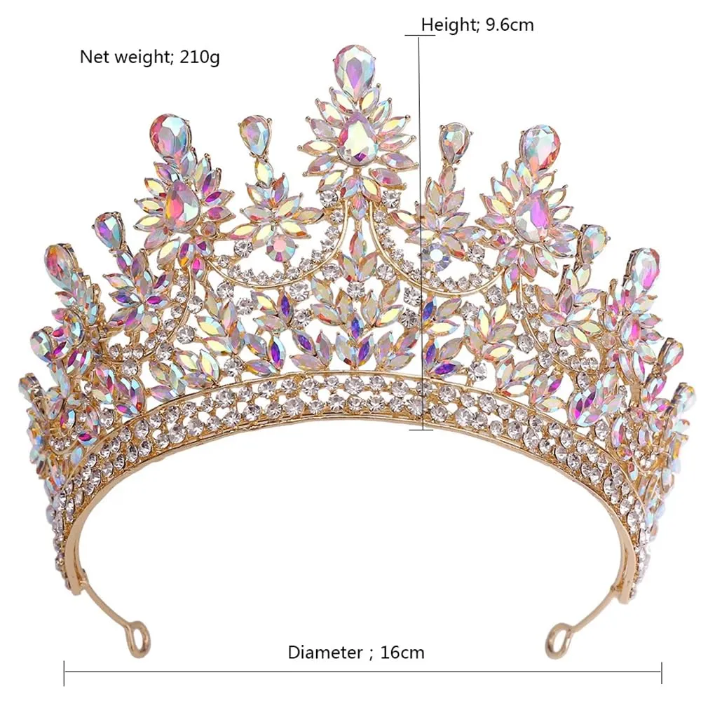 DBFBDTU Tiaras Crown For Bridal Women Wedding Diadem Party Hair Dress Jewelry Prom Diadem Tiaras Hair Accessories H219 Silver White