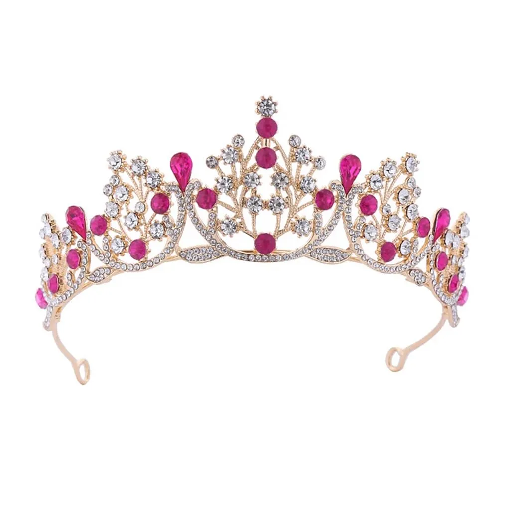 DBFBDTU Wedding Diadem Birthday Tiara Headbands For Women Crown Bride Hair Prom Accessories sky blue