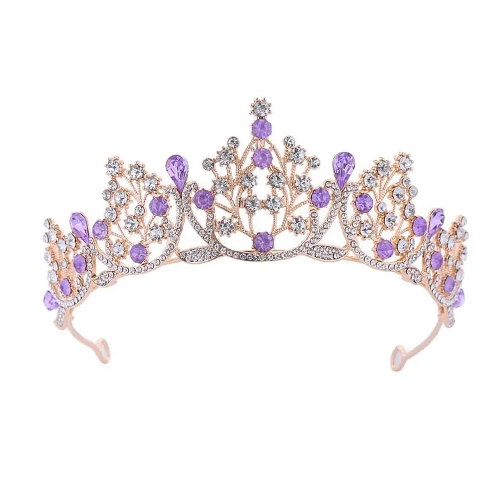 DBFBDTU Wedding Diadem Birthday Tiara Headbands For Women Crown Bride Hair Prom Accessories sky blue