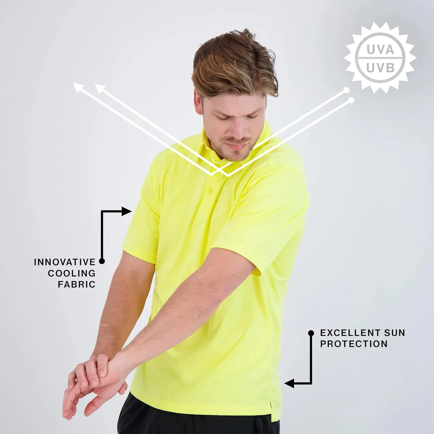 Denali Men's Golf Polo UPF 50  Short Sleeve Shirt, Quick Dry Activewear, Lightweight UV Protection