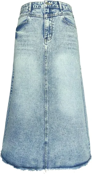 Denim Skirts Women Skirt Comfortable and Soft Jean Skirts A Line High Waisted Slimming Mid Length Midi Skirts for