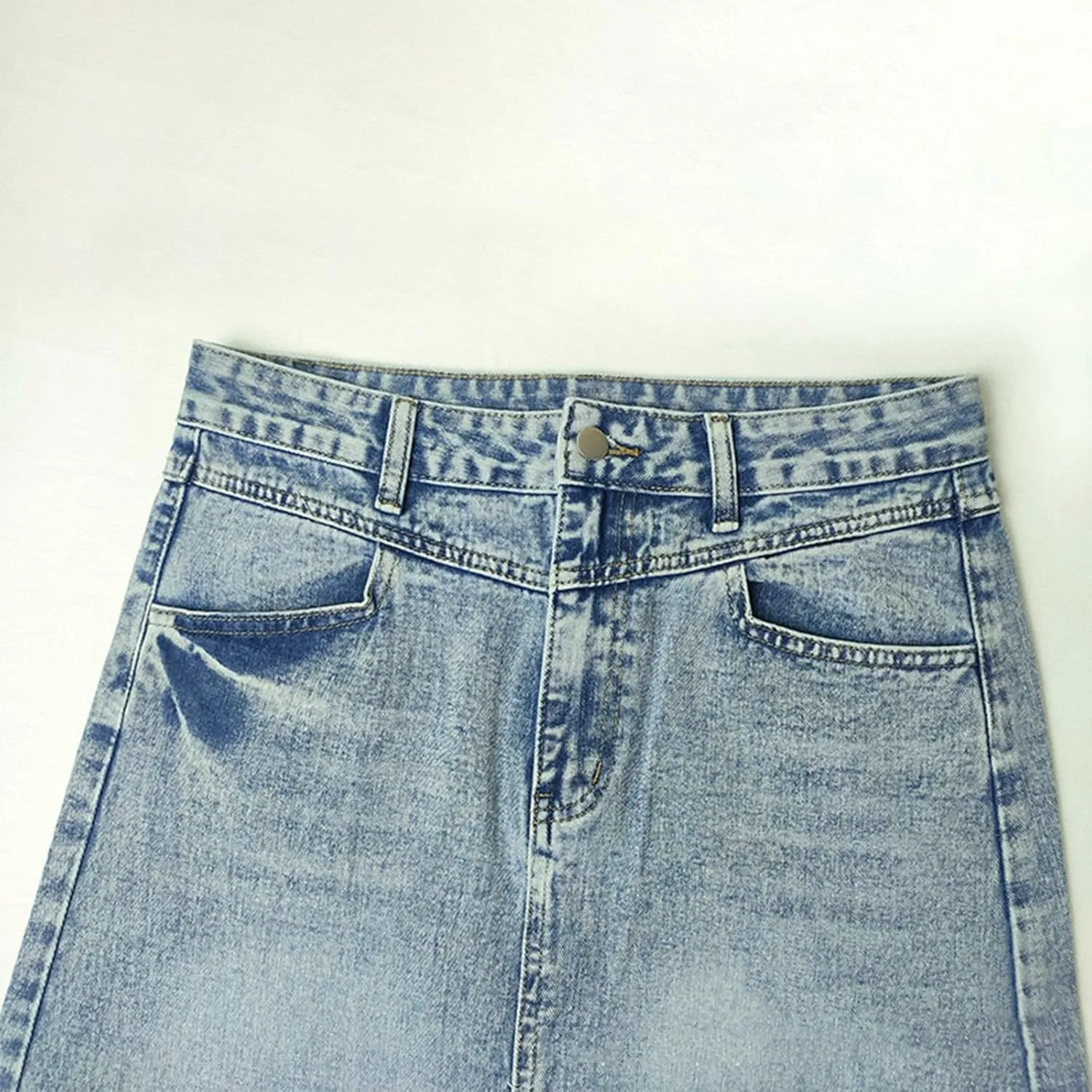 Denim Skirts Women Skirt Comfortable and Soft Jean Skirts A Line High Waisted Slimming Mid Length Midi Skirts for