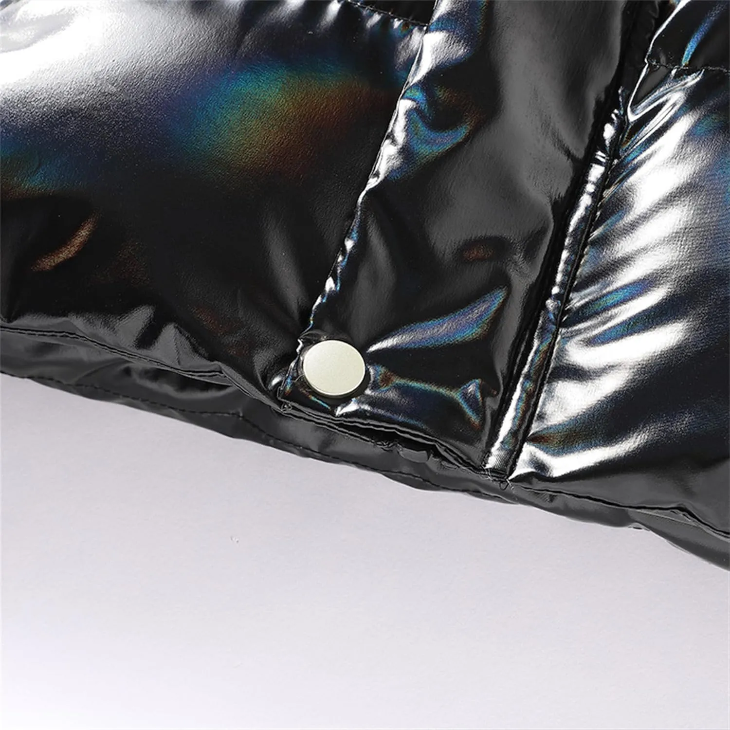 DGHM-JLMY Men Glossy Slim Casual Warm Down Cotton Vest Sleeveless Casual Shiny Zip Puffer Jacket Cotton Padded Down Waistcoat