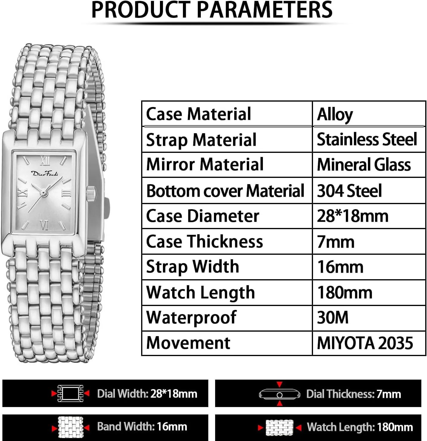 Diaofendi Gold Watches for Women Luxury Ladies Quartz Wrist Watches Stainless Steel Bracelet,Vintage Fashion Womens Watch,Bracelet Adjustment Tool Included,Water Resistant
