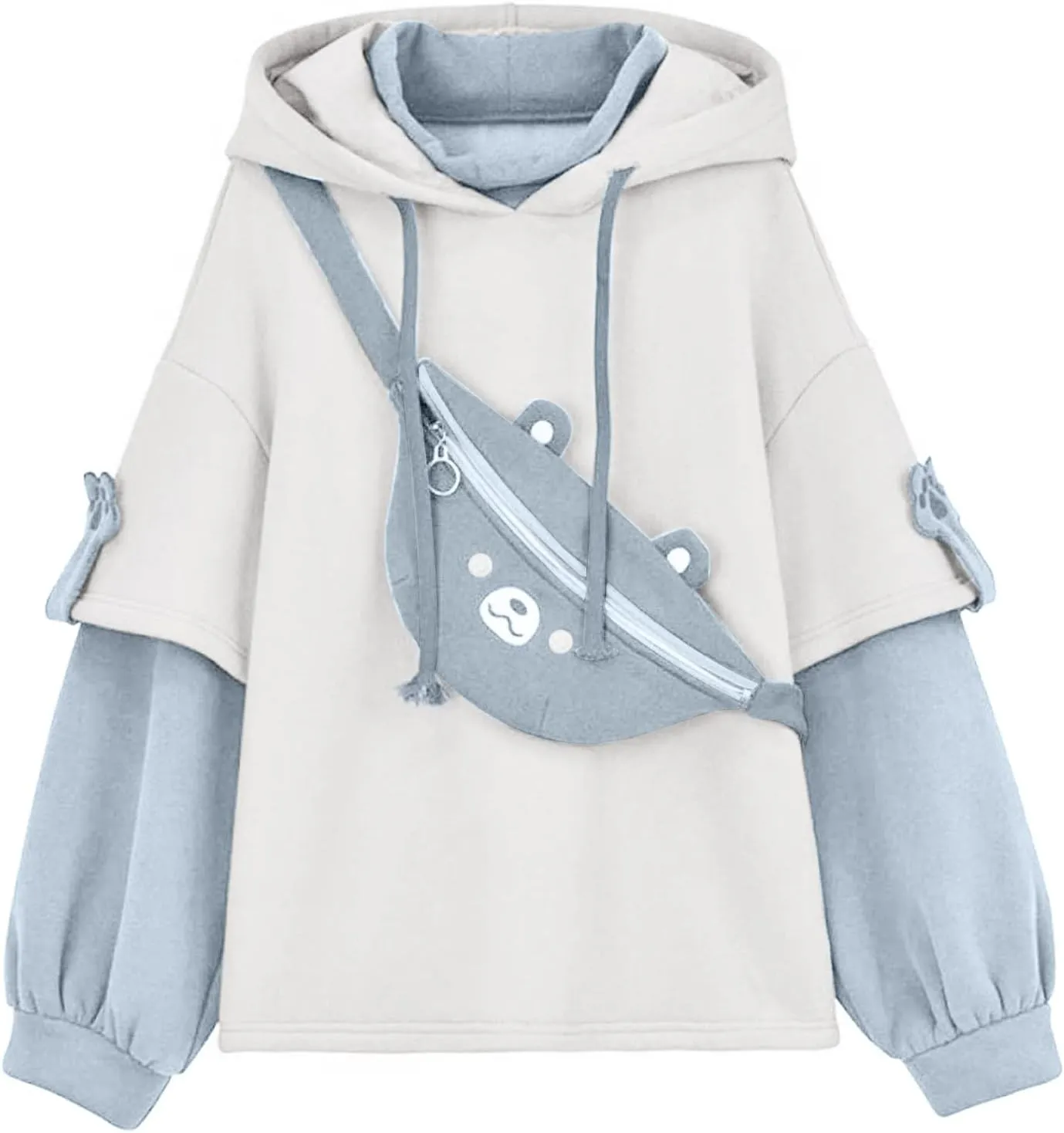 Dino Hoodies for Women Teen Girls Cute Kawaii Dinosaur Pullover Tops Long Sleeve Hooded Sweatshirt