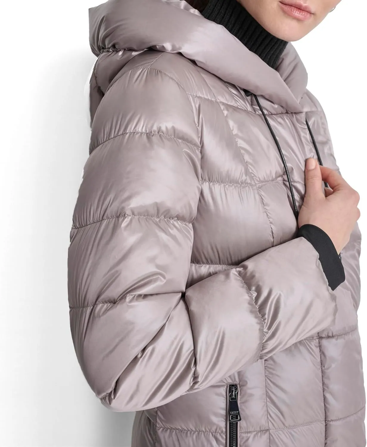 DKNY Women's Hooded Down-Filled Long