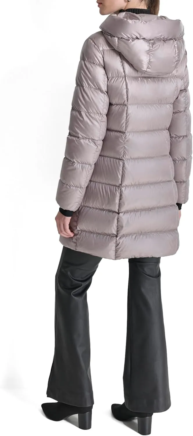 DKNY Women's Hooded Down-Filled Long