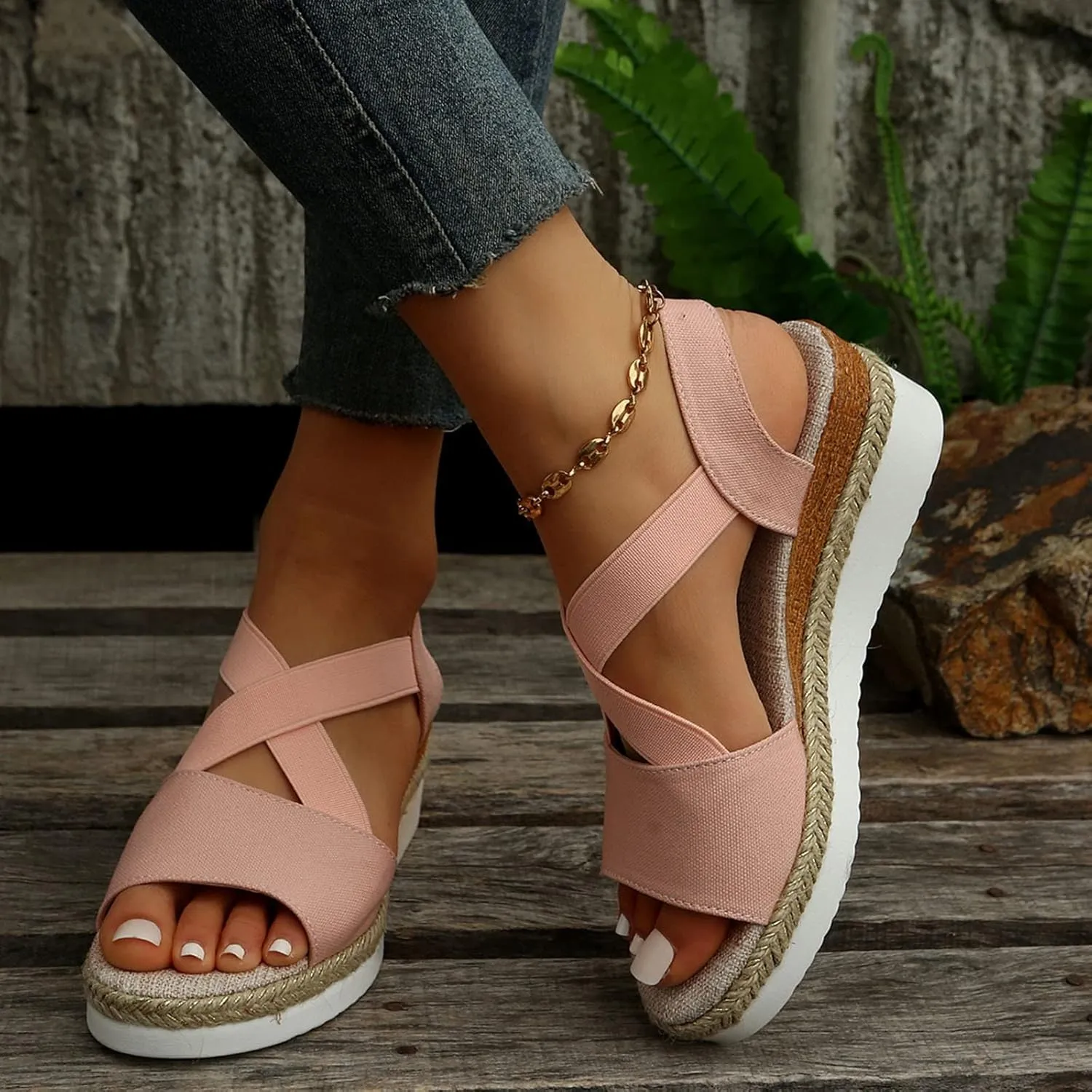 Dotmalls Shoes for Older Women,Dotmalls Wedge Sandals,Fish Mouth Casual Summer Shoes,Women's Comfy Orthotic Sandals
