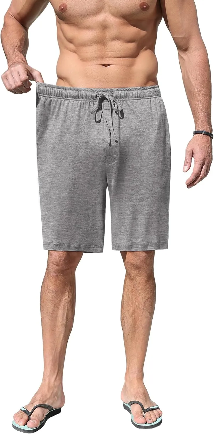 Ekouaer Men's Pajama Shorts Soft Sleepwear Bottoms Elastic Waistband Loungewear