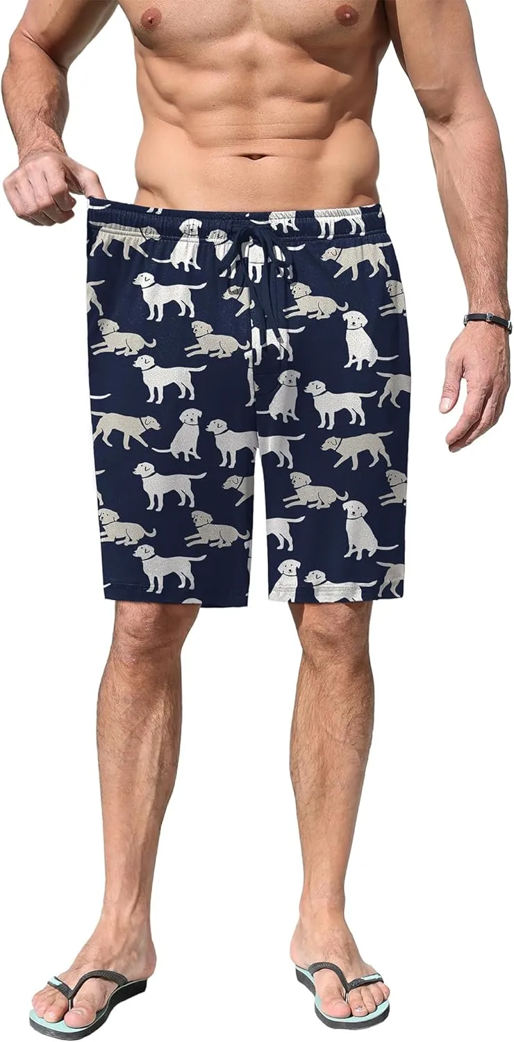 Ekouaer Men's Pajama Shorts Soft Sleepwear Bottoms Elastic Waistband Loungewear