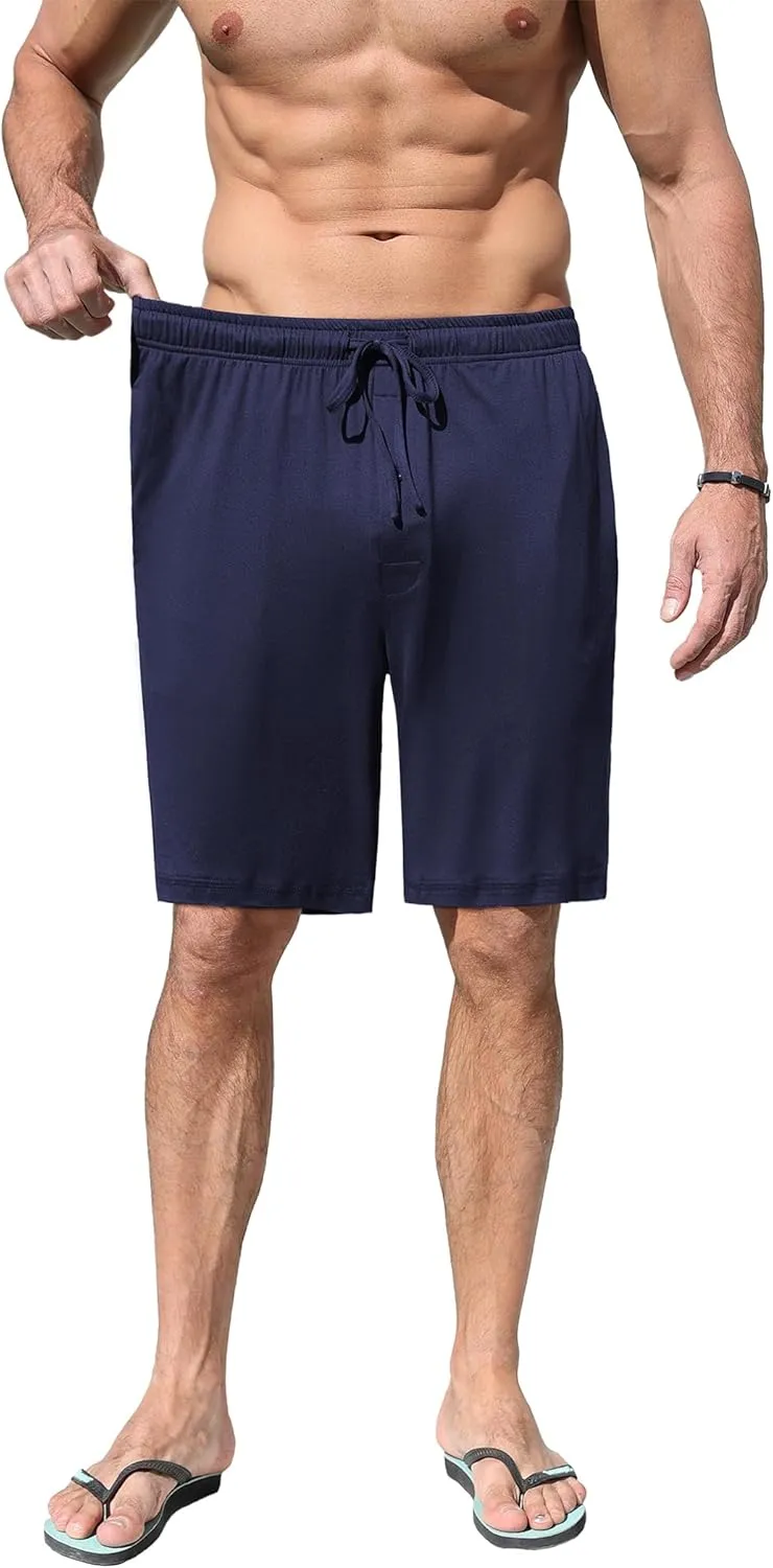 Ekouaer Men's Pajama Shorts Soft Sleepwear Bottoms Elastic Waistband Loungewear