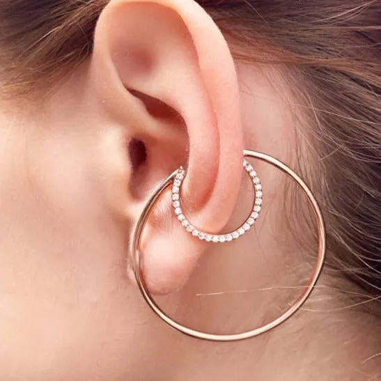 Elegant Zircon Crystal Clip-On Earrings