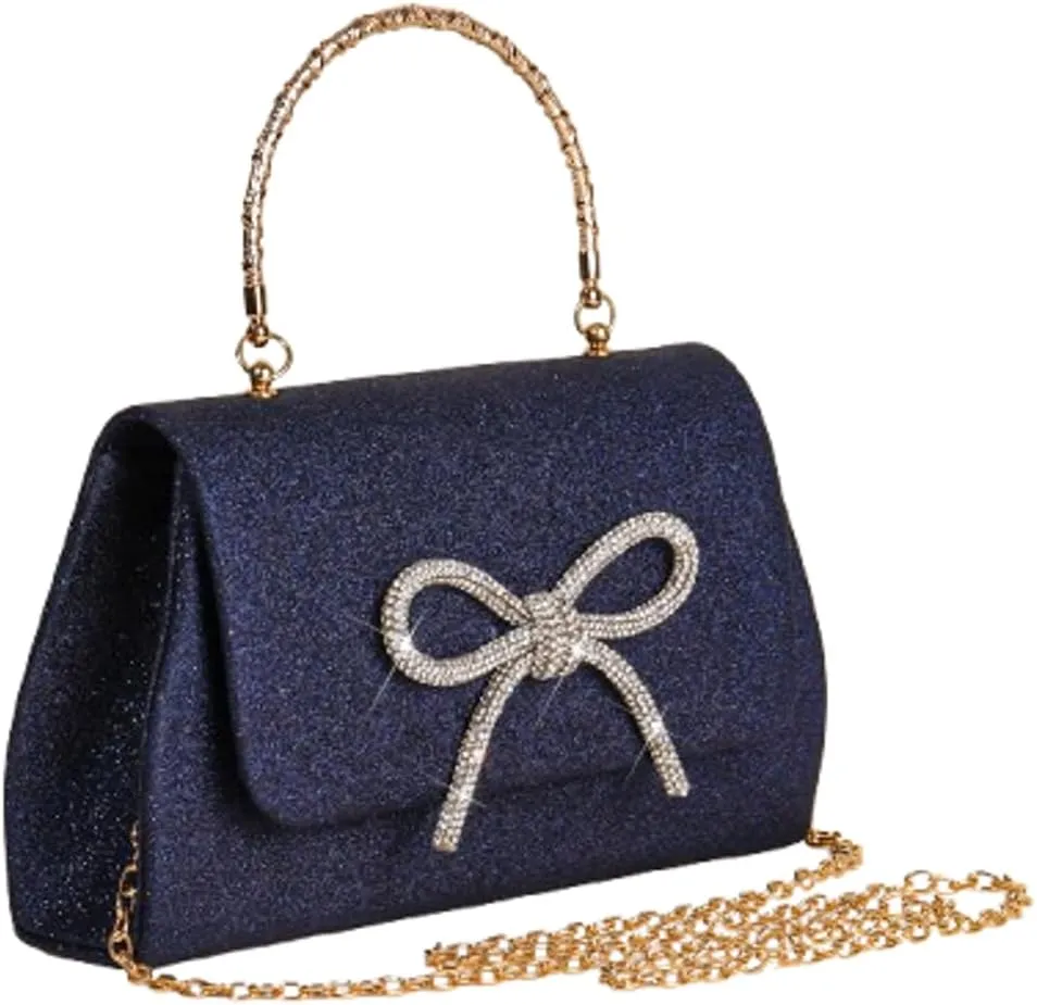 Evening Clutch Purses Women Sparkly Bow Evening Handbags Crossbody Clutch Purse Shoulder Bag Wedding Party Prom