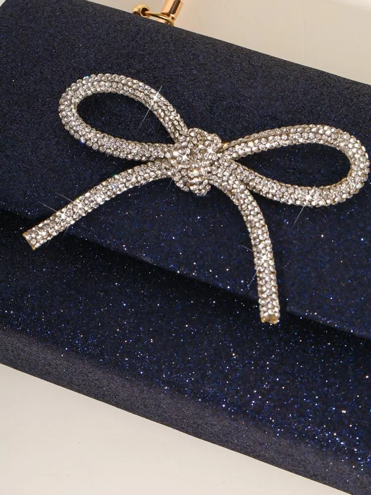 Evening Clutch Purses Women Sparkly Bow Evening Handbags Crossbody Clutch Purse Shoulder Bag Wedding Party Prom