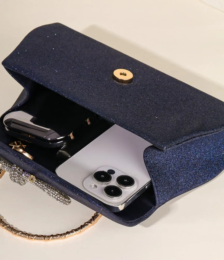 Evening Clutch Purses Women Sparkly Bow Evening Handbags Crossbody Clutch Purse Shoulder Bag Wedding Party Prom