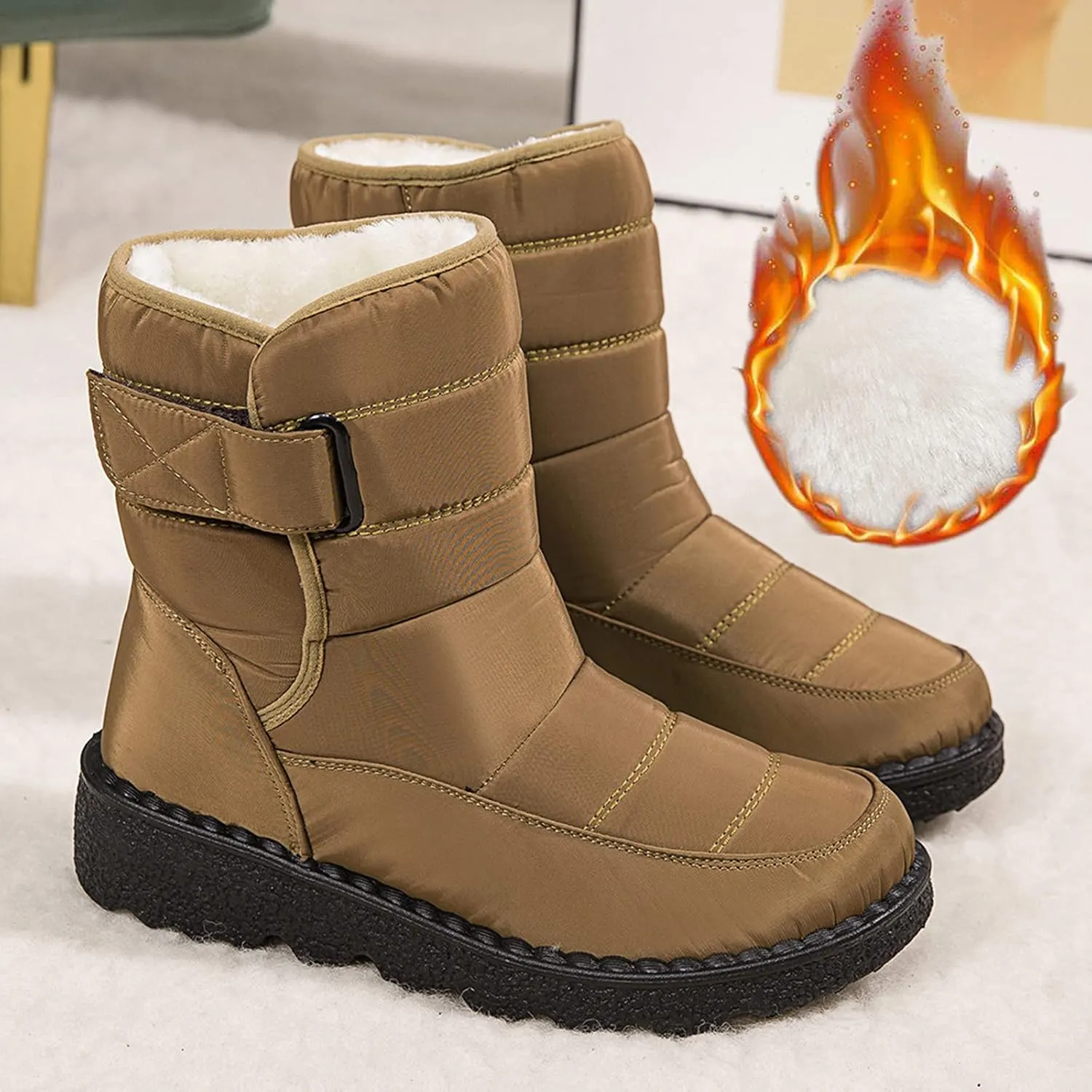 Extra Wide Width Snow Boots for Women Womens Winter Snow Boots 2023 Winter Boots Women Size 8 Slip on Women Work Boots Waterproof Slip Resistant Botas De Trabajo Para Mujer En El Frio