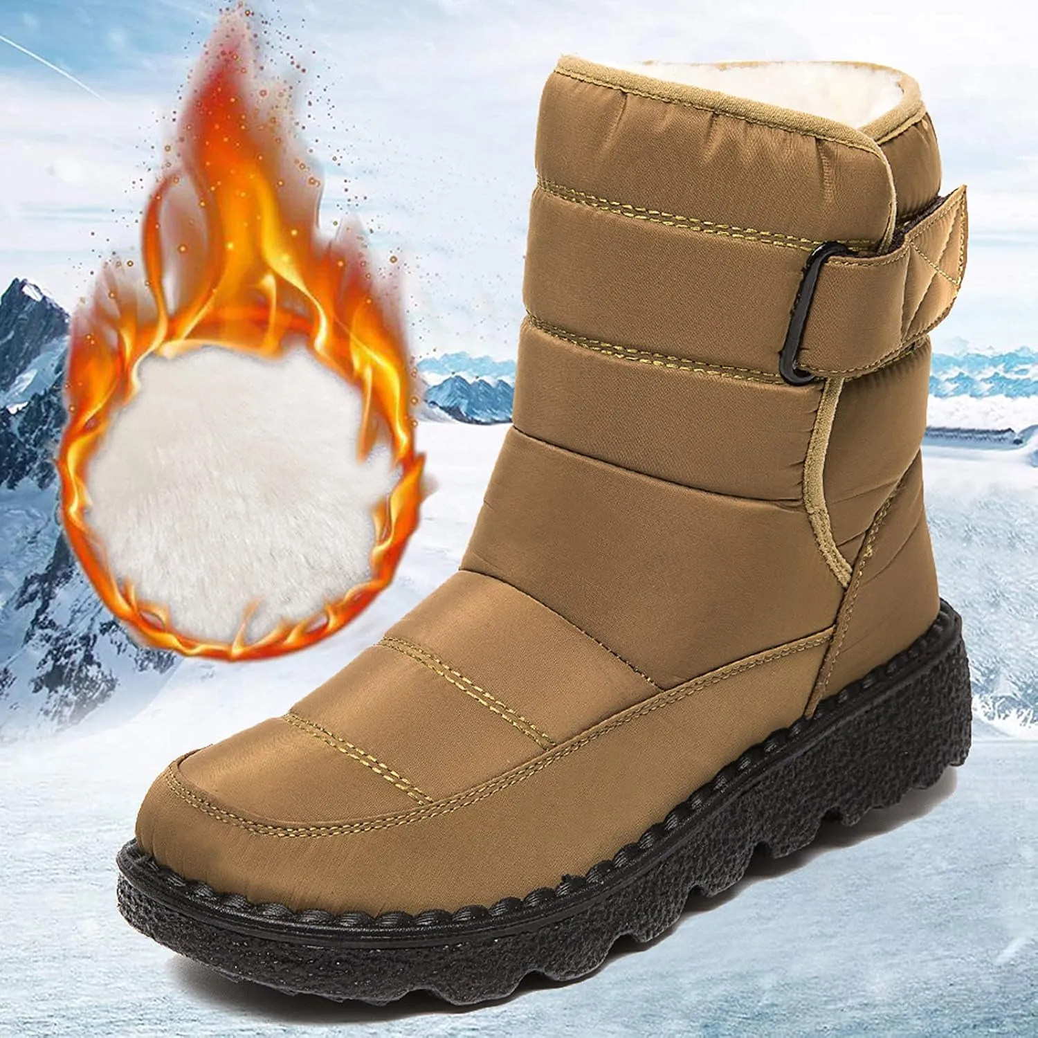 Extra Wide Width Snow Boots for Women Womens Winter Snow Boots 2023 Winter Boots Women Size 8 Slip on Women Work Boots Waterproof Slip Resistant Botas De Trabajo Para Mujer En El Frio
