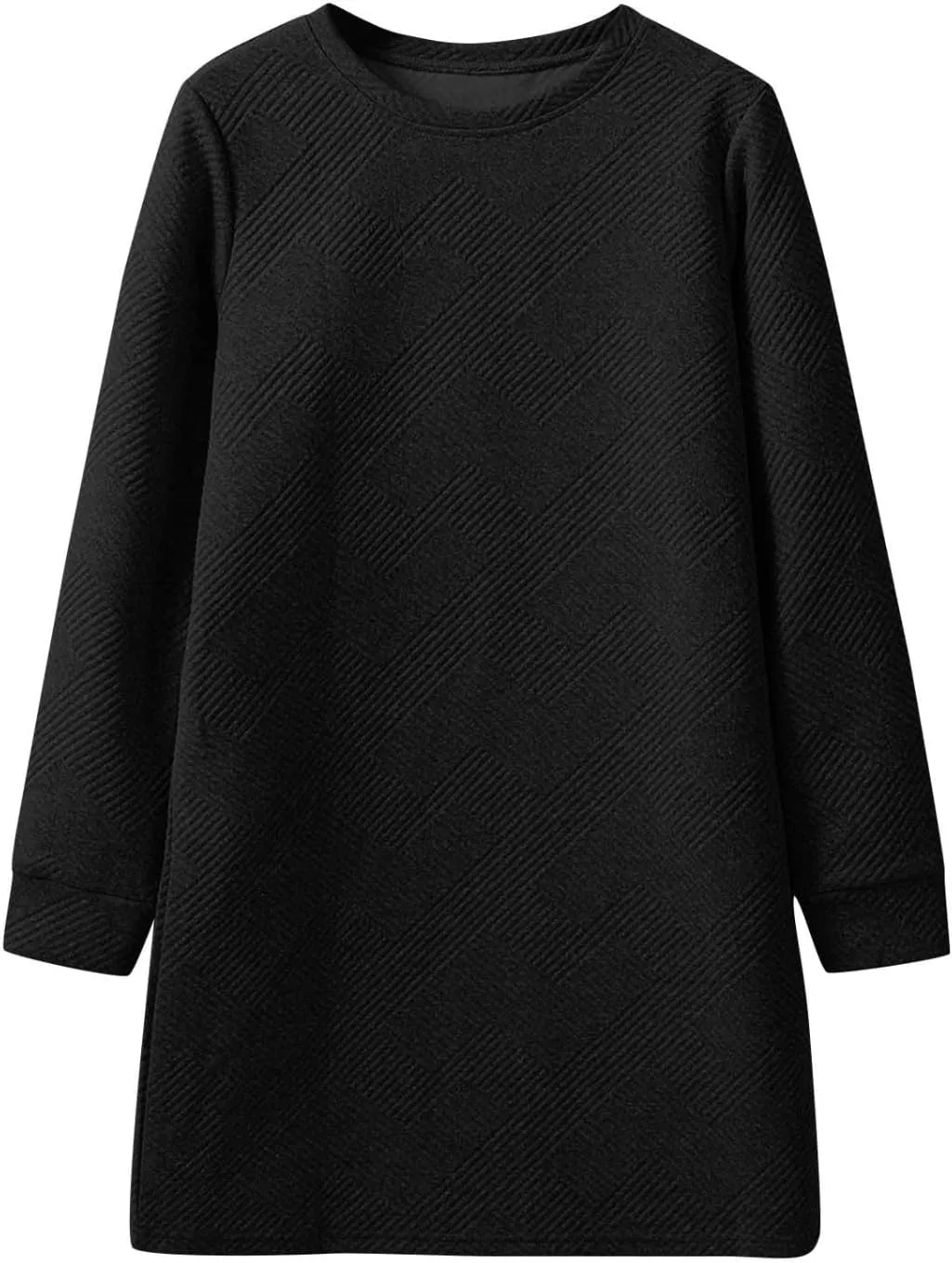 Fall Dresses for Women 2024 Trendy Long Sleeve Crewneck Causal Dress Fall Fashion Solid T-Shirt Dress Outfits Clothes