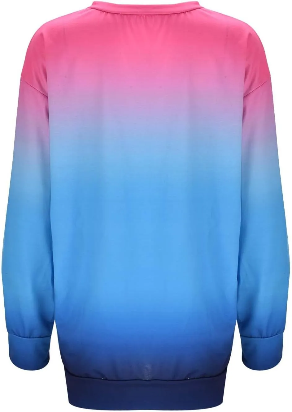 Fall Neon Gradient Women Sweat Shirts Casual Crew Neck Sweatshirts Loose Oversized Long Sleeve Pullover Tops