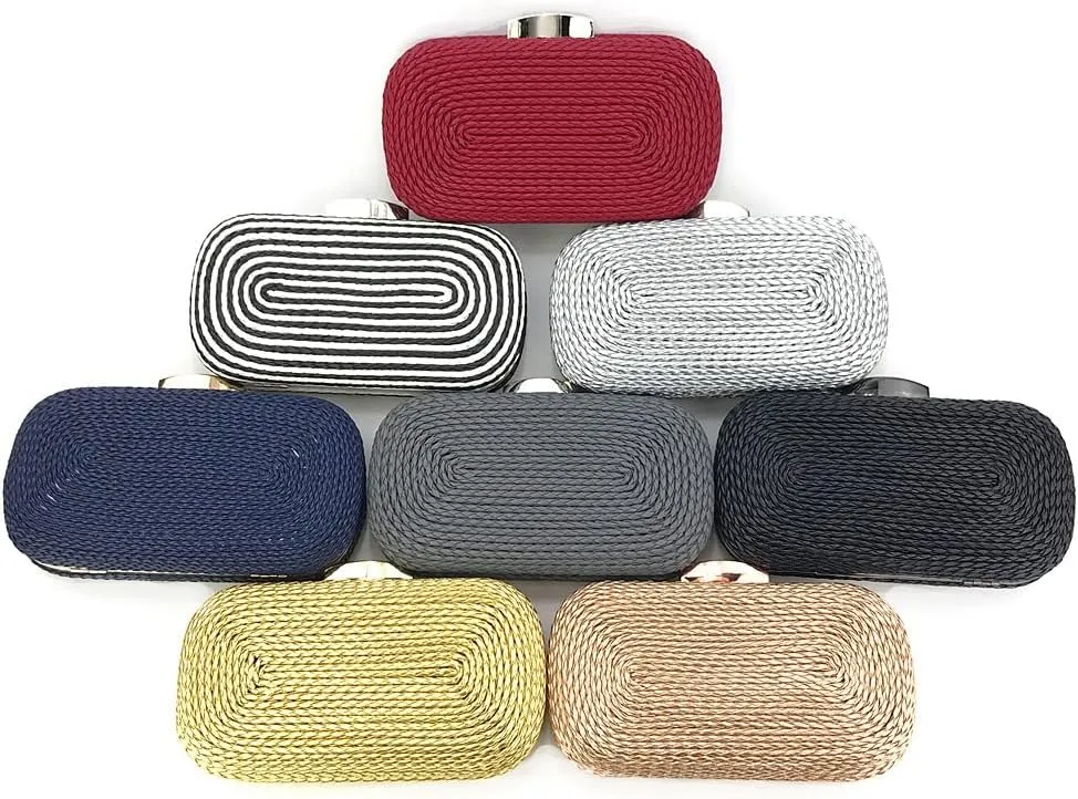 Fashion Ladies Clutch Handbag for Women, Golden Night Bag, Shoulder Shoulder Bag, Hand Woven PU Chain Evening Bag (Color : Blue)