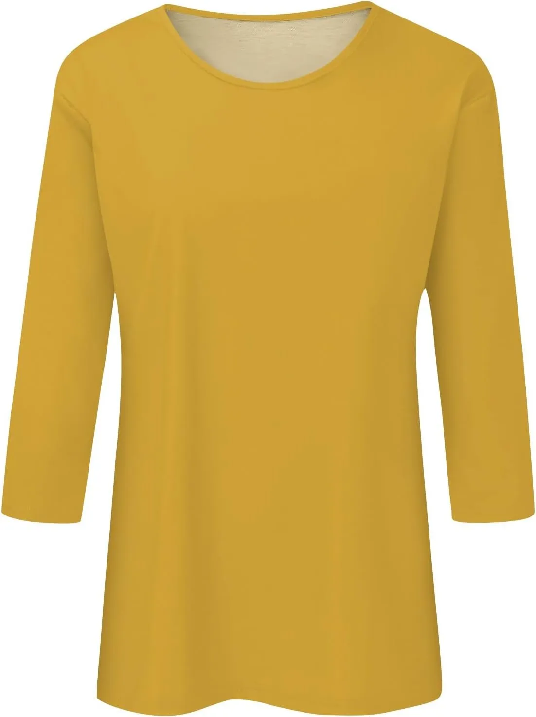 FONMA 3/4 Sleeve Tops for Women Casual Solid/Floral Printed Crewneck T Shirt Loose Fit Three Quarter Length Tunic Top Blouse