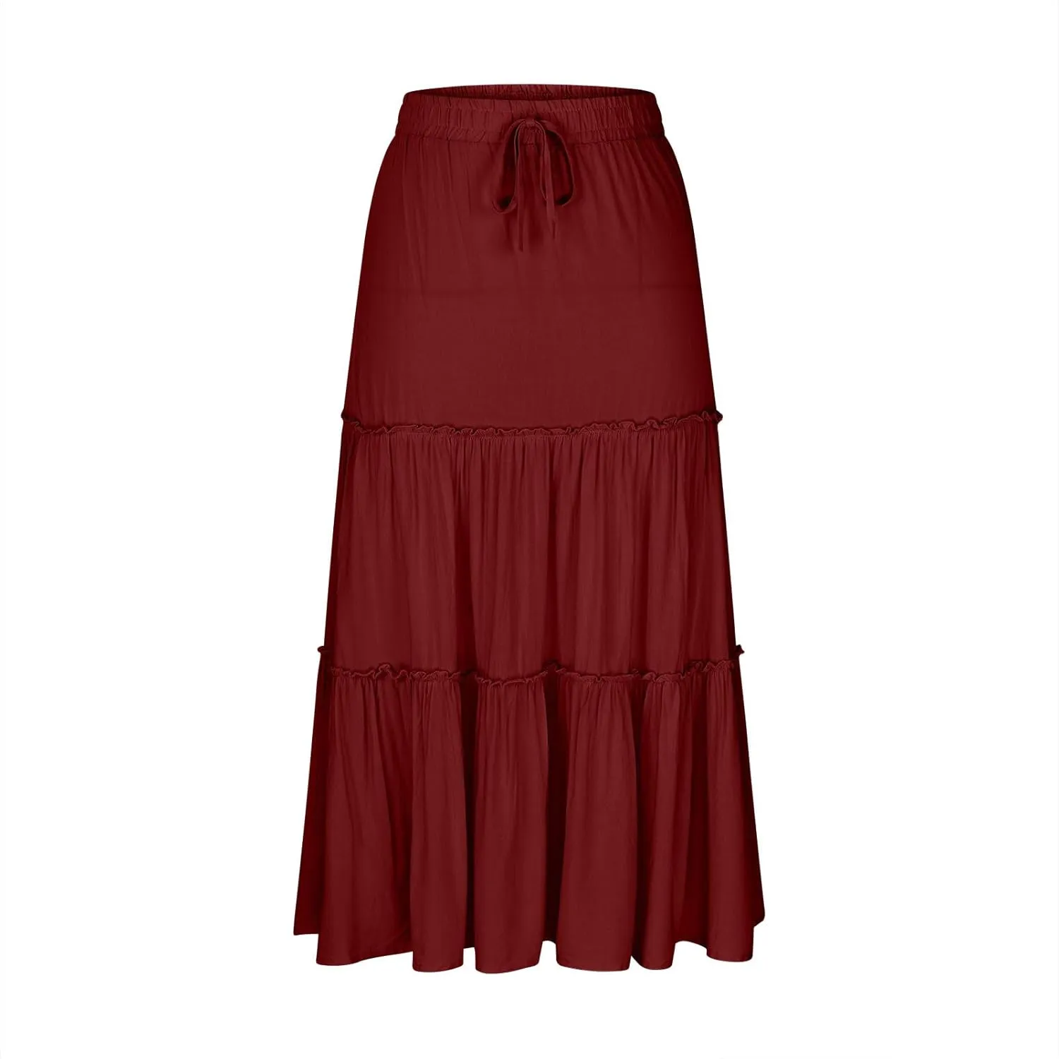 for Women Midi Loose Fit Work Pleated Seamless High Cut Slit Wireless Basic Skirts Women 2025