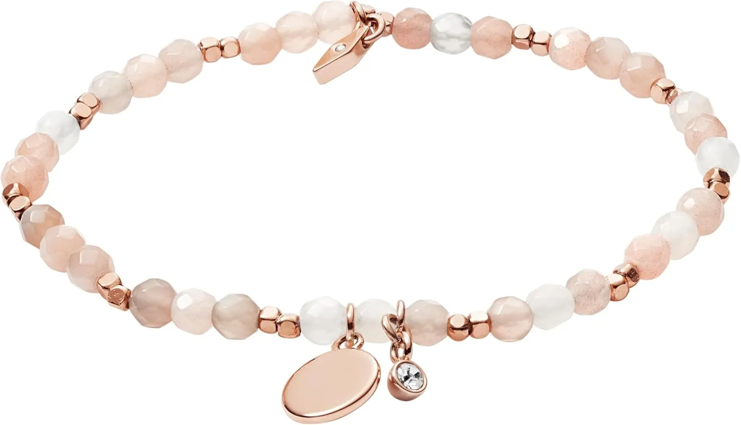 Fossil Women's Rose Gold-Tone Stainless Steel Chain or Beaded Bracelet for Women