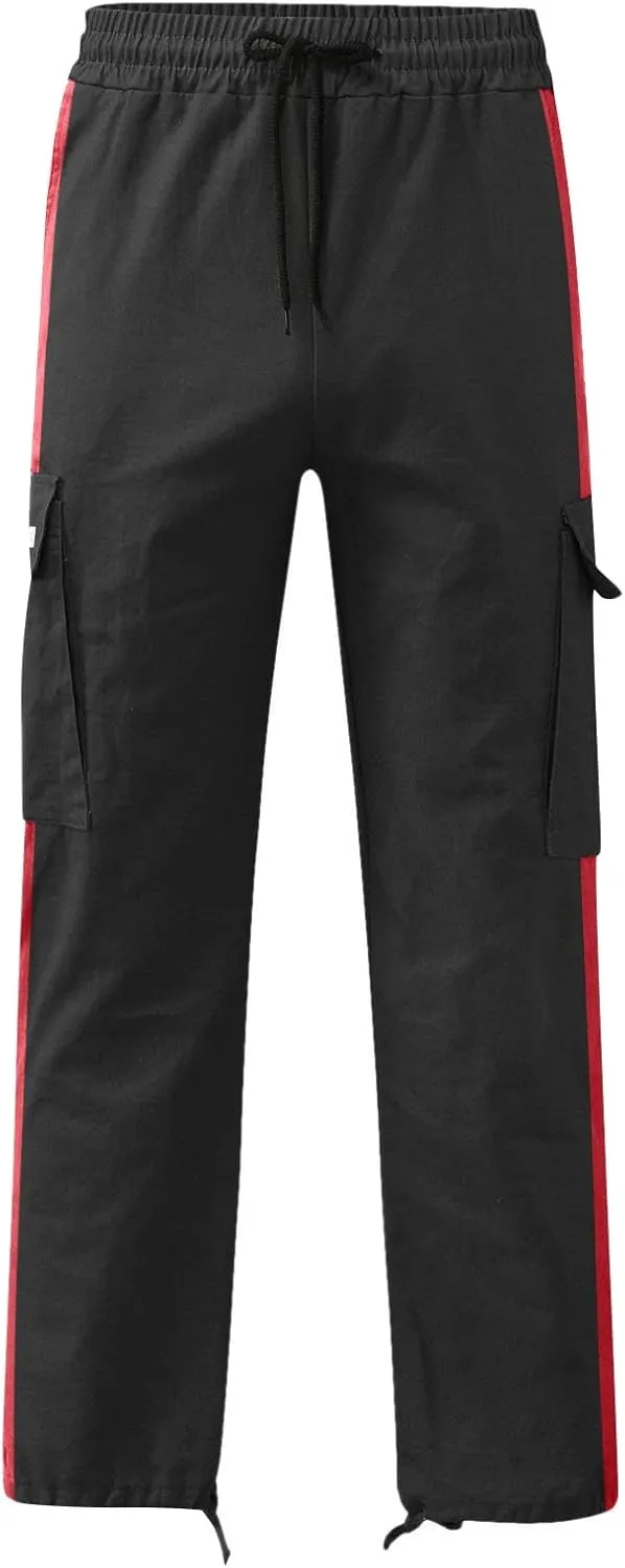 GIERIDUC Men's Twill Relaxed Fit Cargo Pant Mens Lounge Pants with Pockets Big and Tall Hiking Pants Jogger Pants with Boots