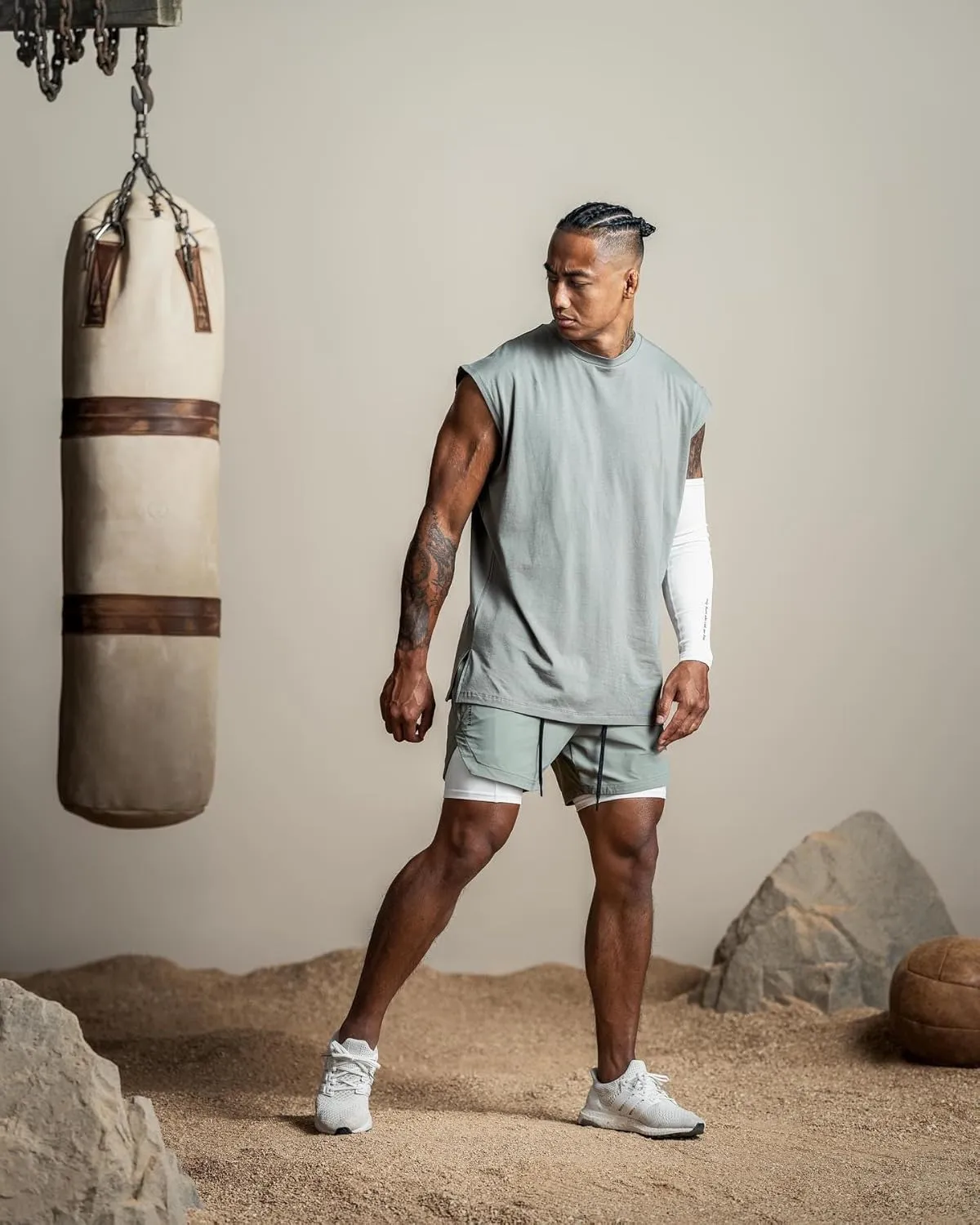 GINTPK Men's Sleeveless Workout Shirt Cotton Cut Off Shirt Activewear Tank Tops