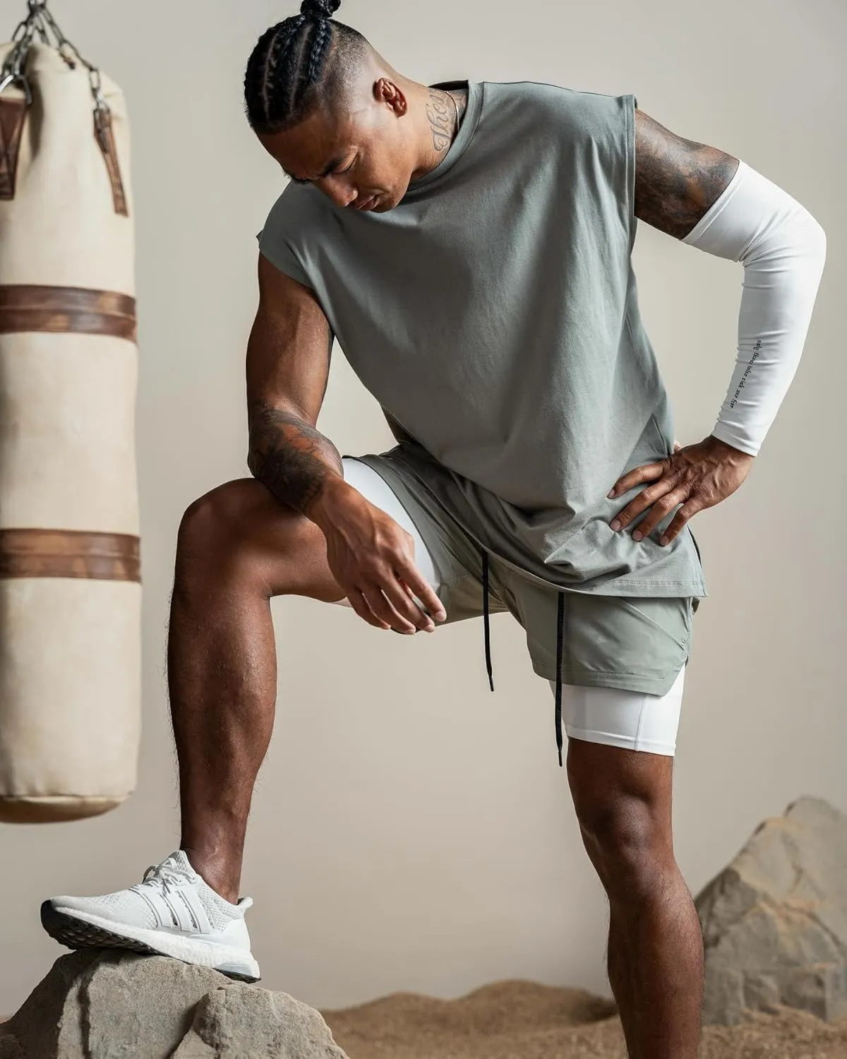 GINTPK Men's Sleeveless Workout Shirt Cotton Cut Off Shirt Activewear Tank Tops