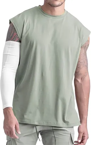GINTPK Men's Sleeveless Workout Shirt Cotton Cut Off Shirt Activewear Tank Tops
