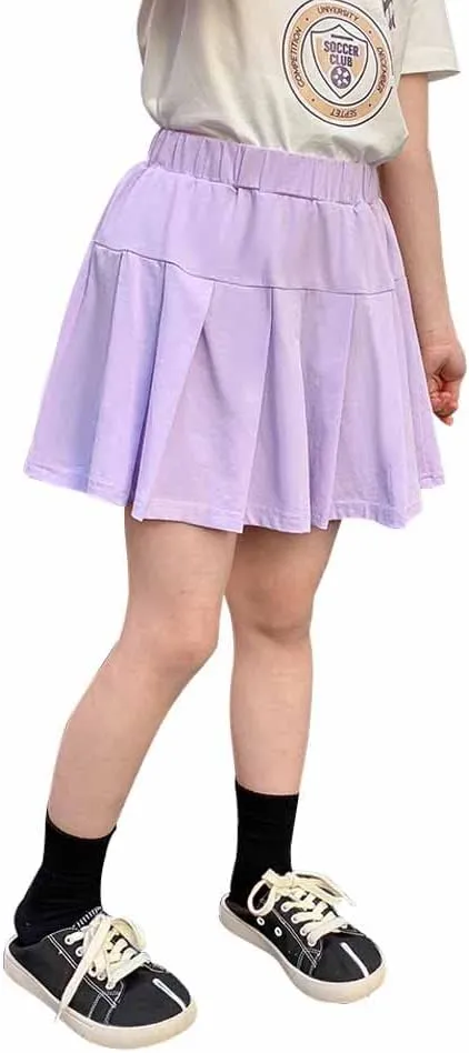 Girls Athletic Skort Golf Tennis Running Skirt Solid Activewear for Toddler 2-7Years