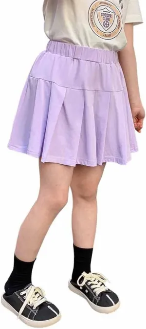Girls Athletic Skort Golf Tennis Running Skirt Solid Activewear for Toddler 2-7Years