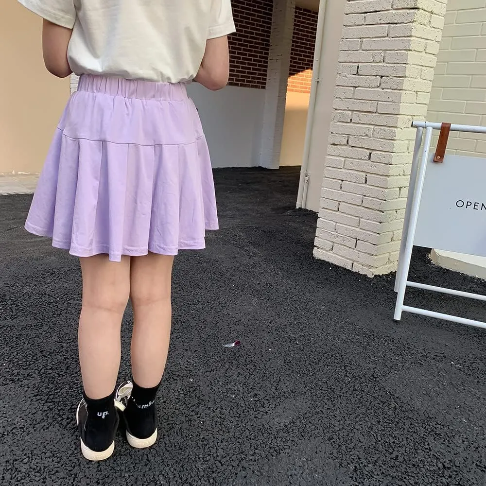 Girls Athletic Skort Golf Tennis Running Skirt Solid Activewear for Toddler 2-7Years