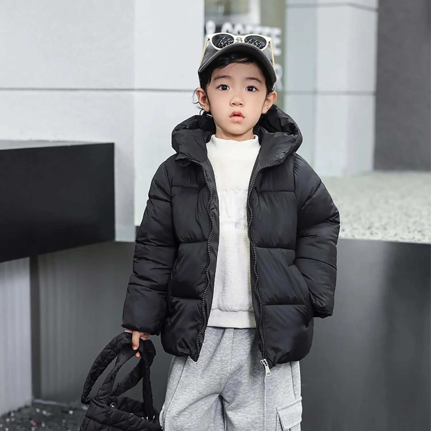 Girls Boys Down Cotton Padded Jackets Autumn Winter Kids Cotton Thicken Warm Coat Unisex Hooded 5t Jacket Girls Winter