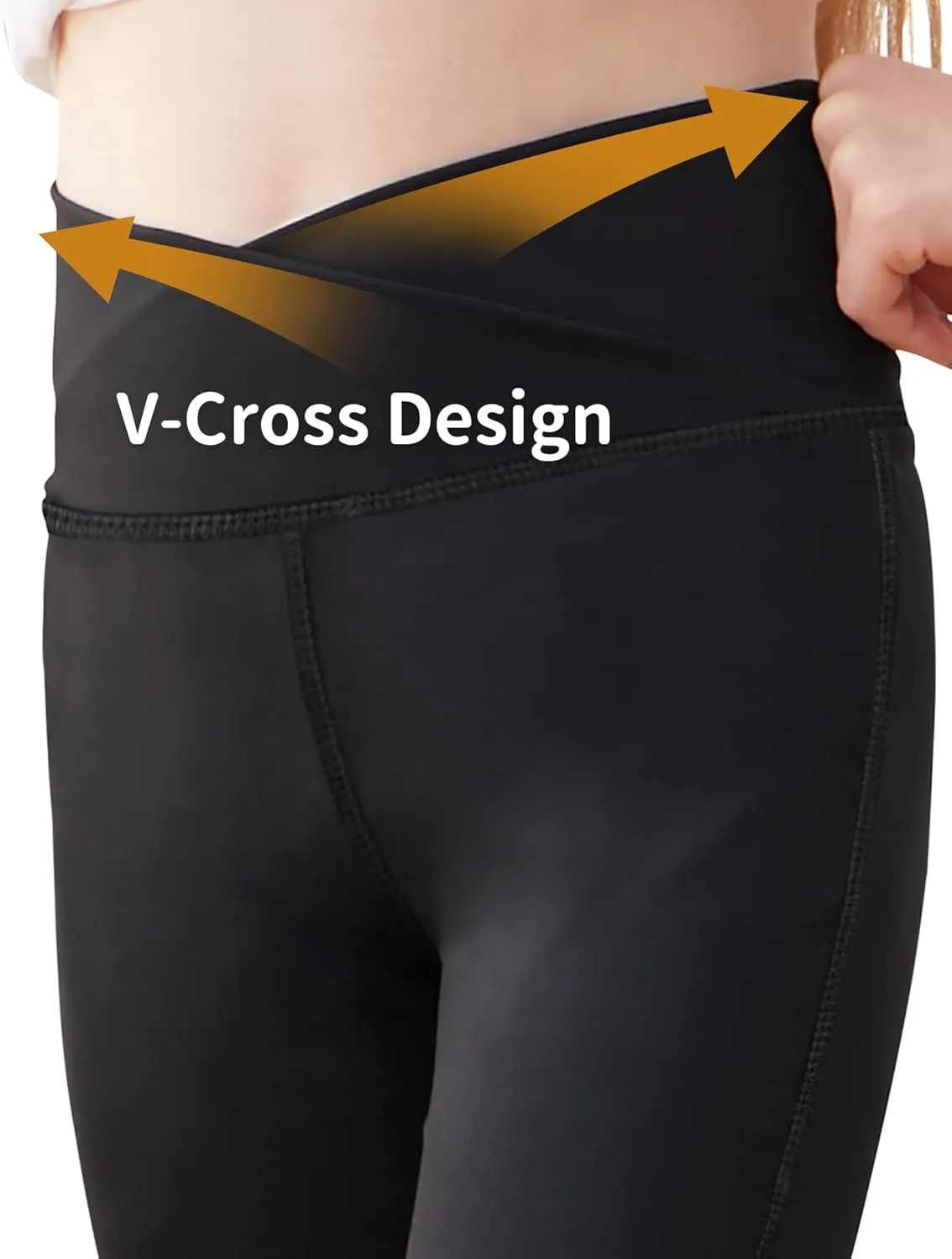 Girls Flare Leggings Black Pink Crossover High Waisted Workout Running Dance Bootleg Yoga Pants