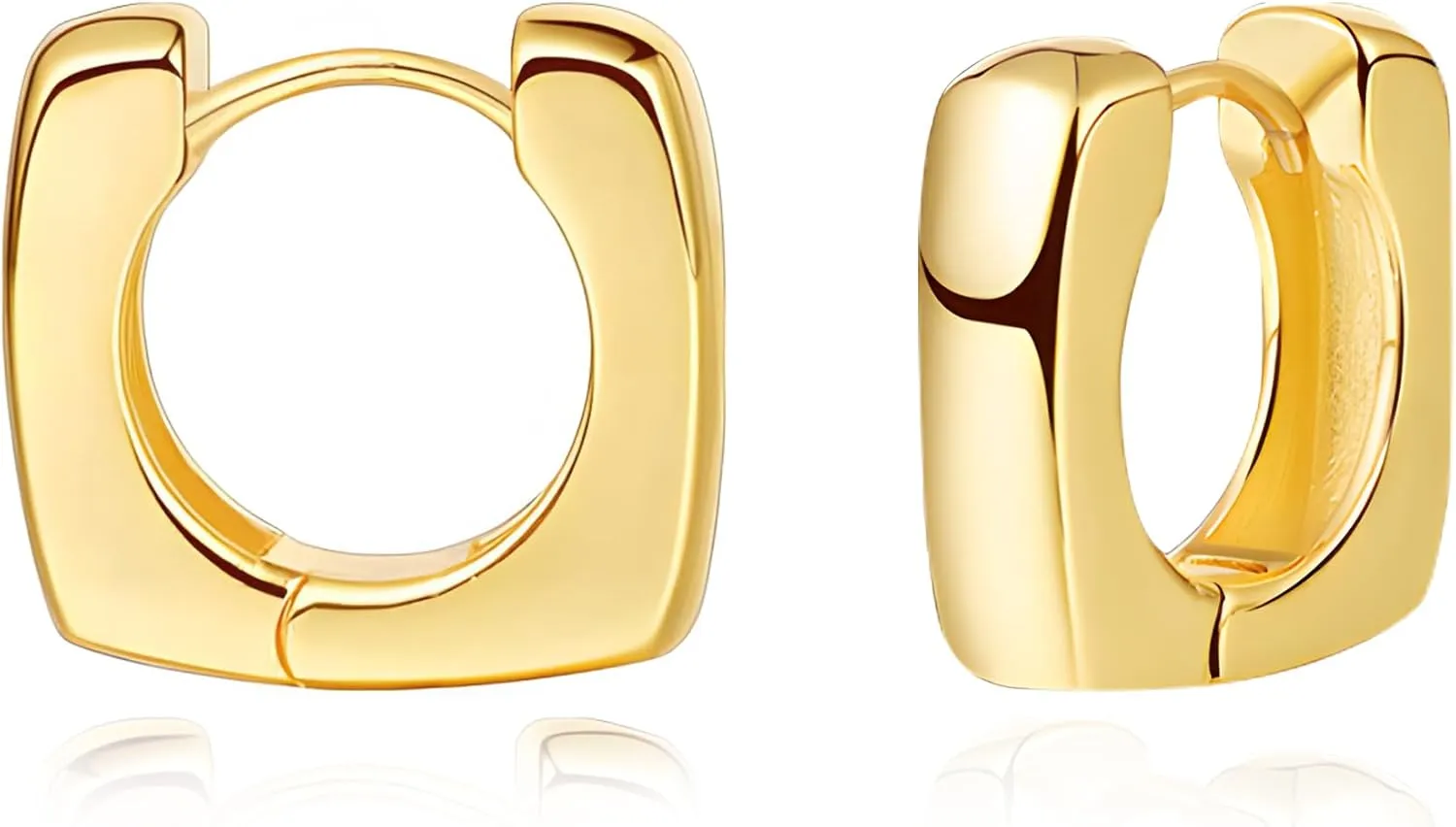 Gold Hoop Earrings for Women Chunky Minimalist Geometric Huggie Hoop Earrings Dainty Thick Y2K Preppy Earrings