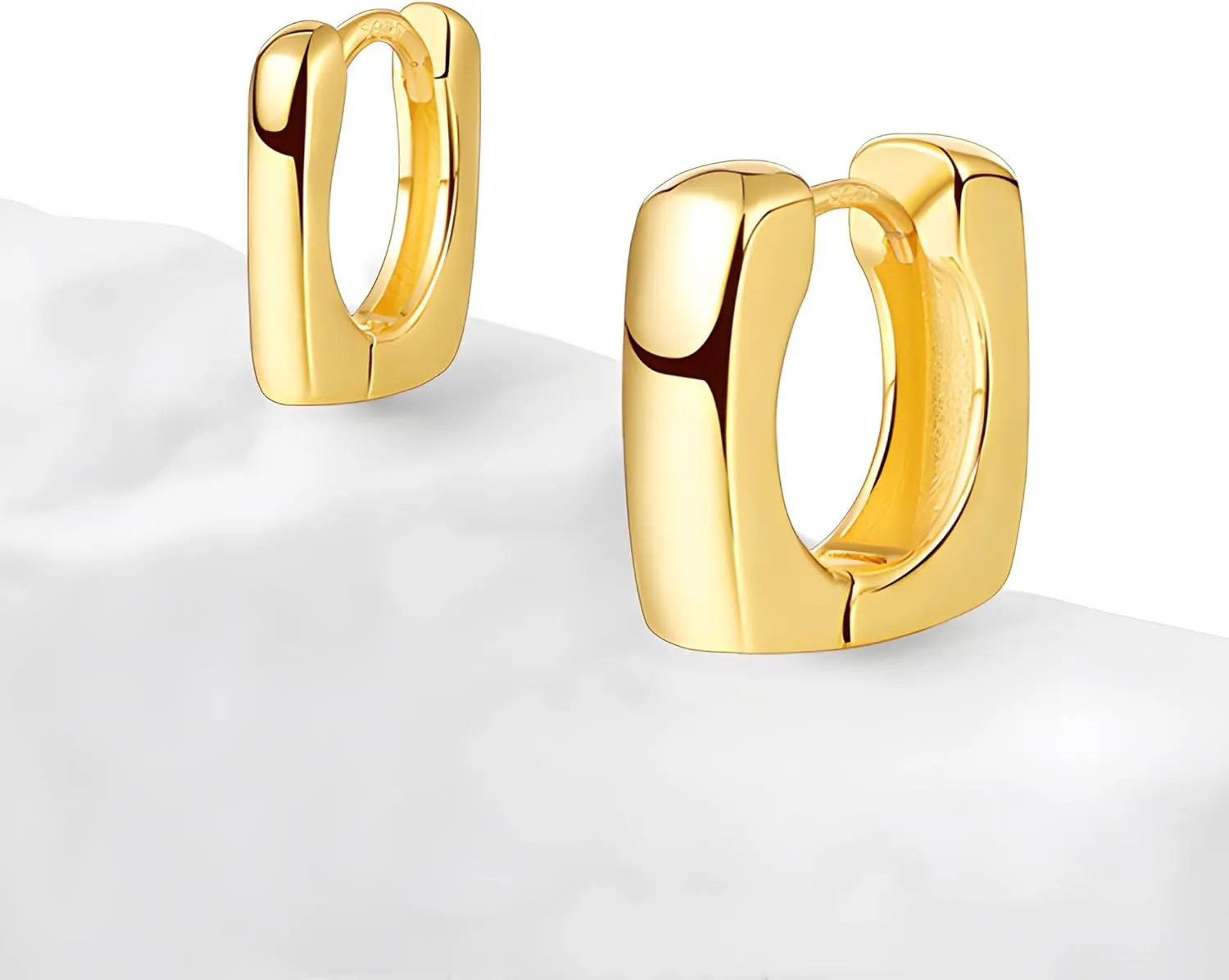 Gold Hoop Earrings for Women Chunky Minimalist Geometric Huggie Hoop Earrings Dainty Thick Y2K Preppy Earrings
