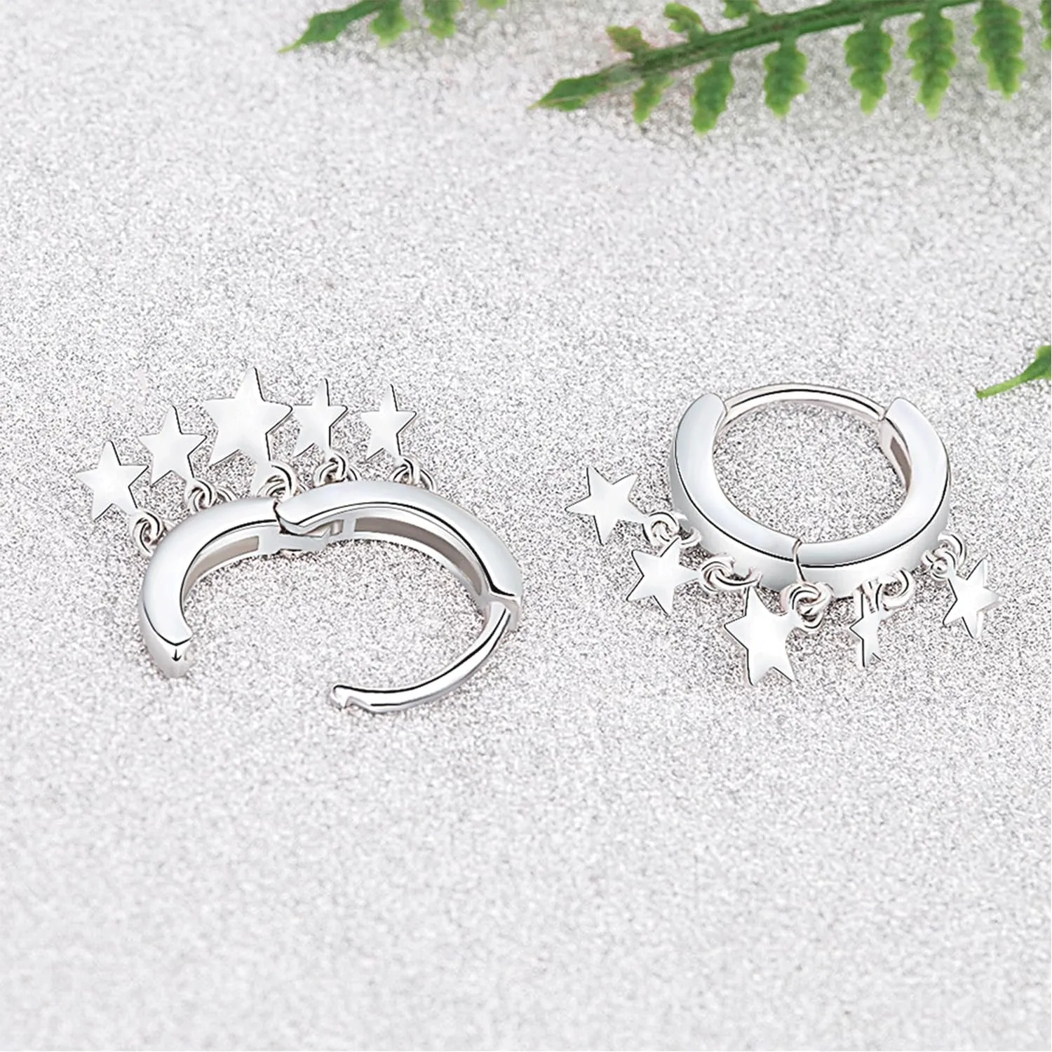 Gold Star Hoop Earrings for Women Star Small Hoop Earrings Dainty Stars Dangle Drop Earrings for Women Jewelry Gift