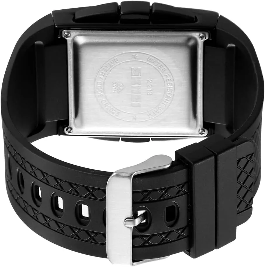 Gosasa Fashion Men's Digital Analog Watches Square Face Sport Casual Dual Display Multifunctional Wristwatch for Men with Alarm Waterproof LED Luminous
