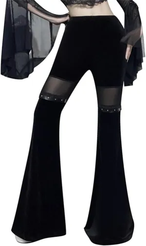 Gothic Black Pants Grunge Bottoms High Waisted Boho Hippie