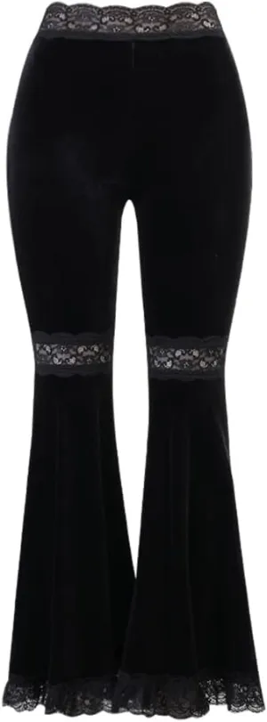 Gothic Black Pants Grunge Bottoms High Waisted Boho Hippie