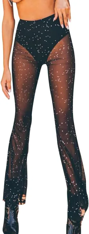 Gothic Black Pants Grunge Bottoms High Waisted Boho Hippie