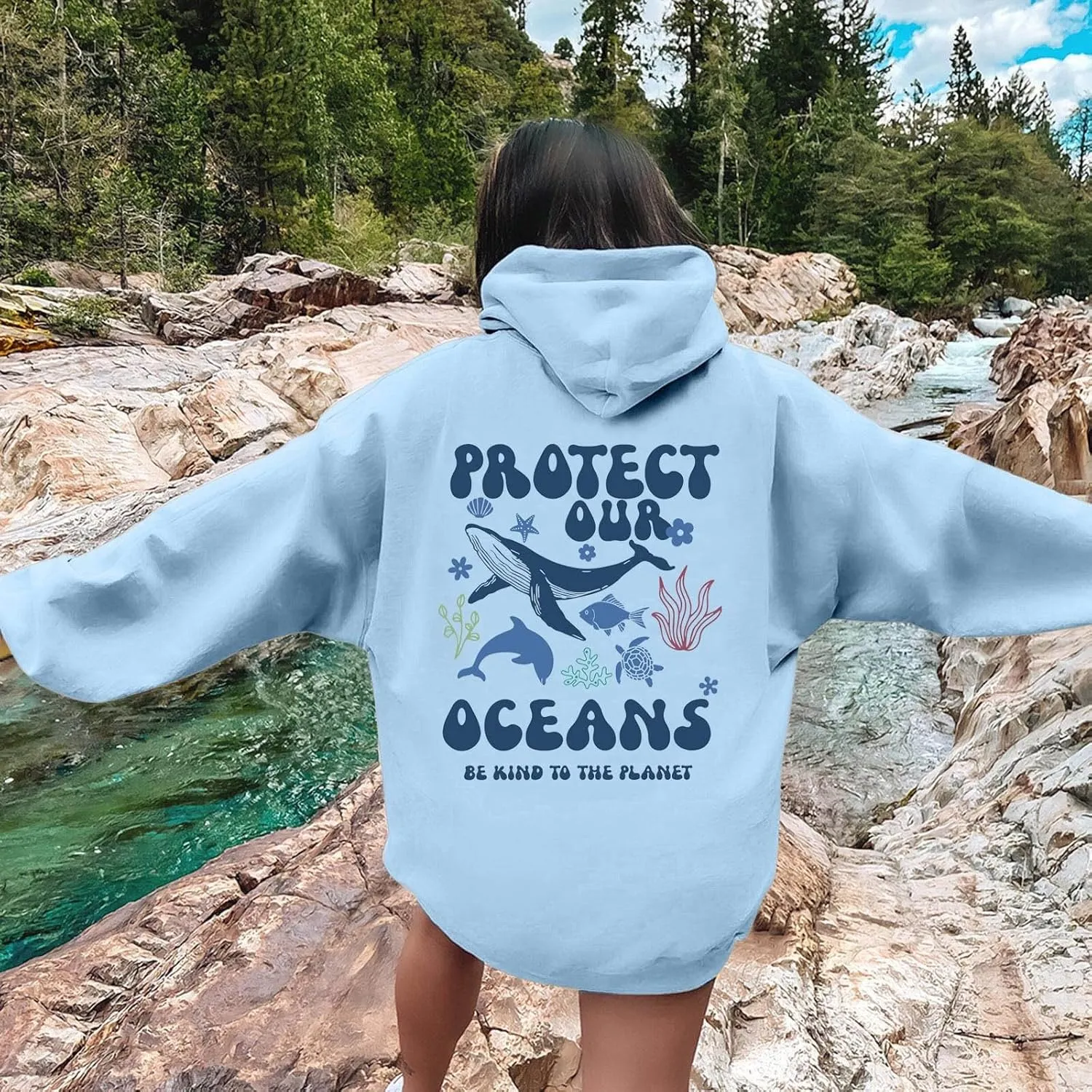 Graphic Crewneck Sweatshirts Women Pullover Ocean Beach Sunset Hoodie - Ocean Beach Hoodie Aesthetic