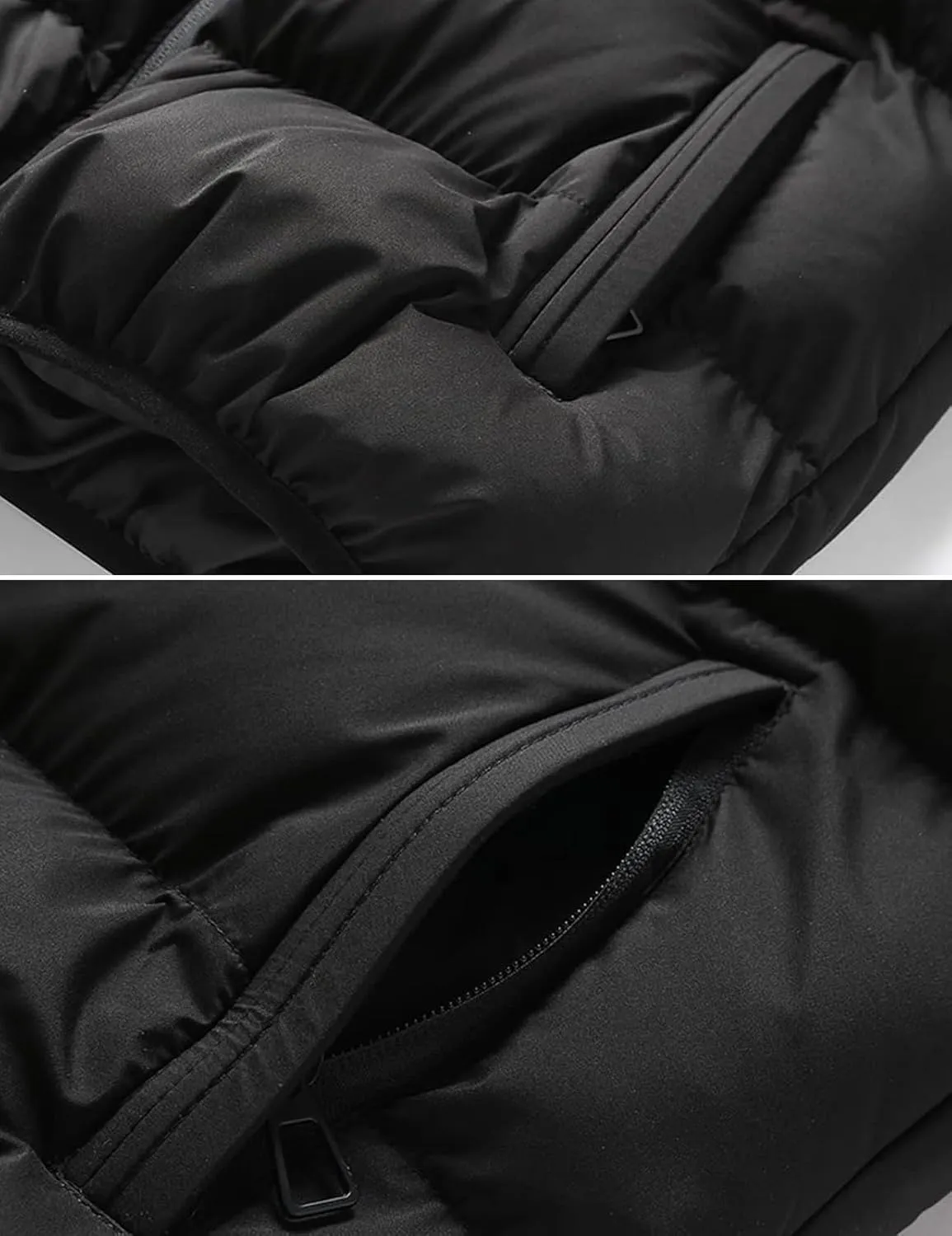 hathne Men's Winter Puffer Vest Sleeveless Warm Zipper Lightweight Jacket Vest with Removable Hood