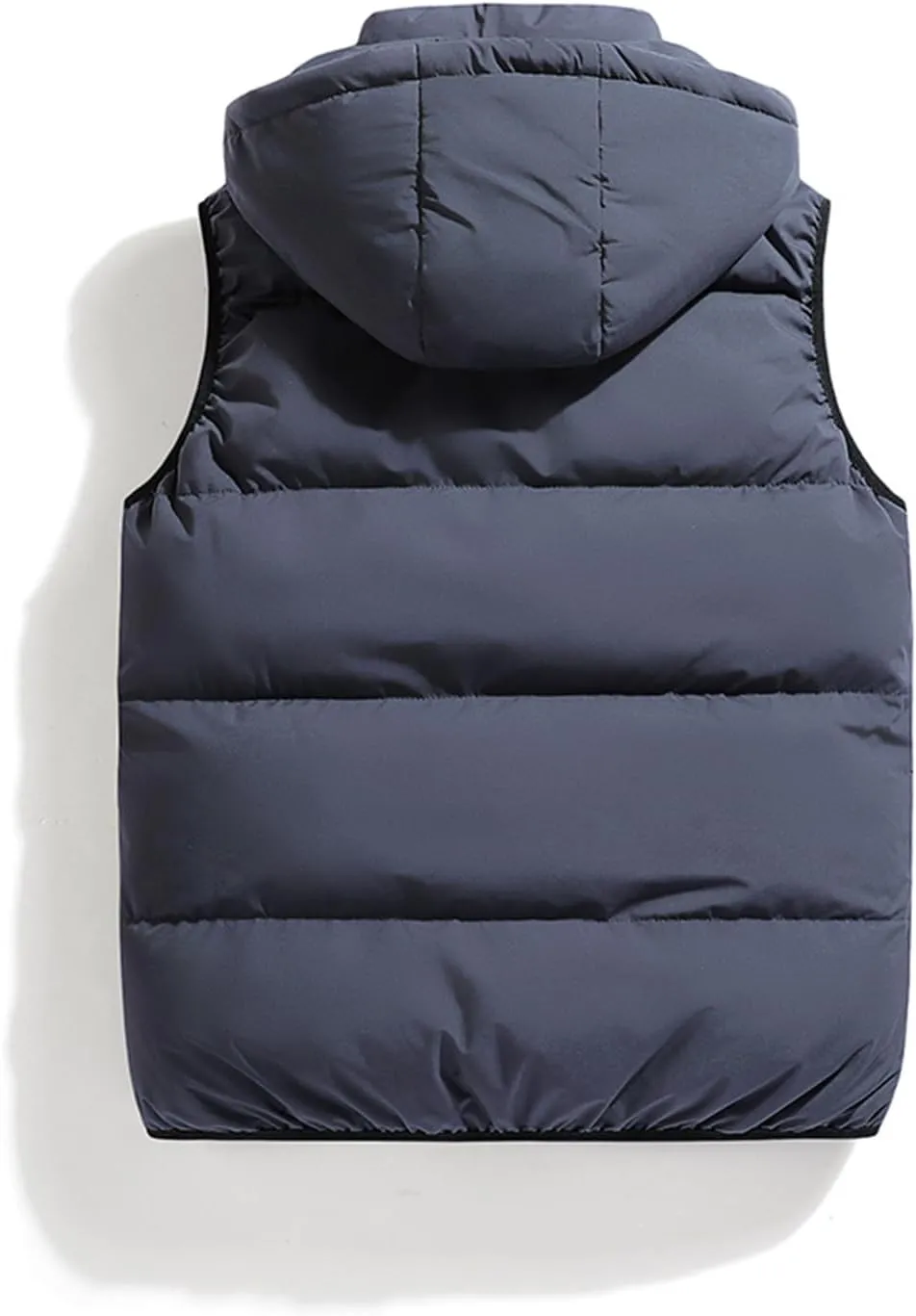 hathne Men's Winter Puffer Vest Sleeveless Warm Zipper Lightweight Jacket Vest with Removable Hood