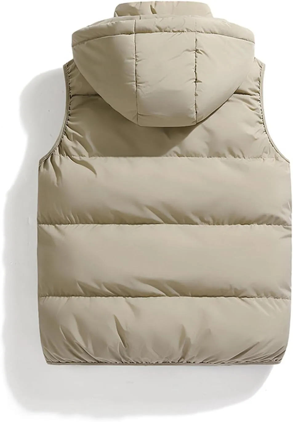 hathne Men's Winter Puffer Vest Sleeveless Warm Zipper Lightweight Jacket Vest with Removable Hood